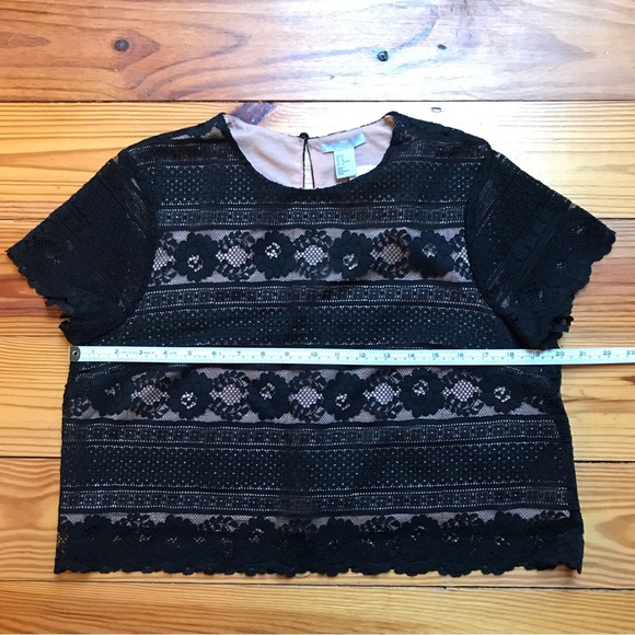 H&M Black Lace Square Crop Top, NWT, M - Picture 6 of 13